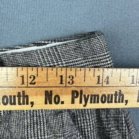 Theory Pants Womens 4 Black Plaid Wide Leg Flare Career Office Flannel Trouser* - Picture 11 of 16